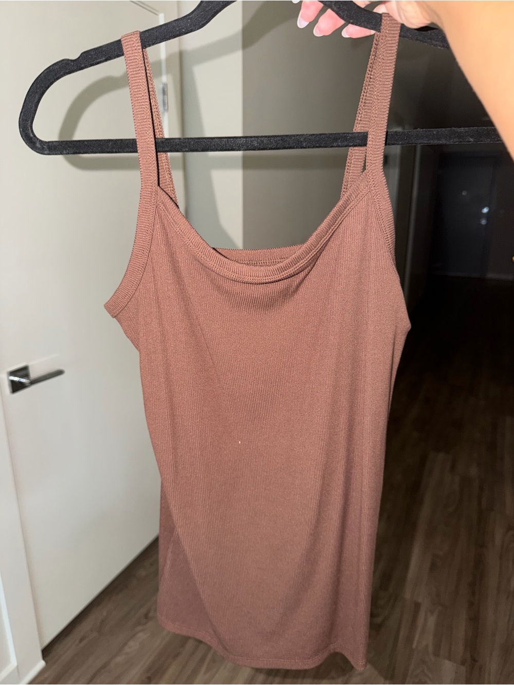 No Boundaries Brown Ribbed Tank Camisole